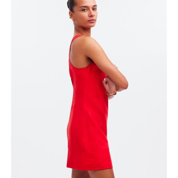 NWOT Madewell Cross-Back A-Line Mini Dress in Linen Red Size 12 - Picture 3 of 8
